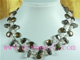 special champagne coin shaped freshwater pearl necklace